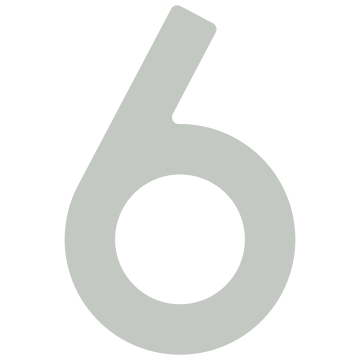 Samoprzylepny numer domu „6” - 40 mm na szary