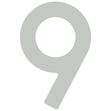 Samoprzylepny numer domu „9” - 40 mm na szary