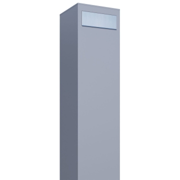 wolnostojaca skrzynka na listy Monolith szara metaliczna z klapą ze stali szlachetnej