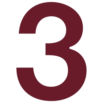 Numer na dom "3" czerwony