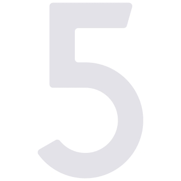 Samoprzylepny numer domu „5” - 40 mm w kolorze białym