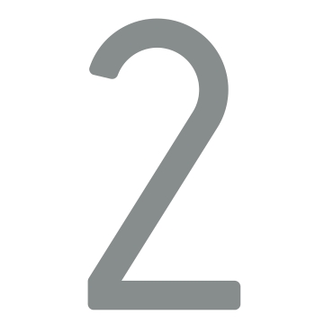 Samoprzylepny numer domu „2” - 245 mm na szary