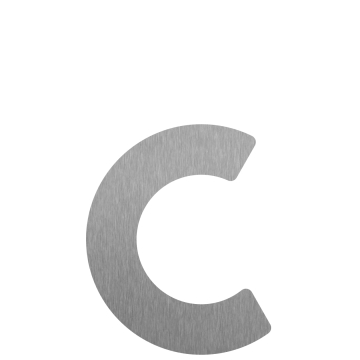 Litera samoprzylepna „C” - 76 mm wykonana ze stali nierdzewnej