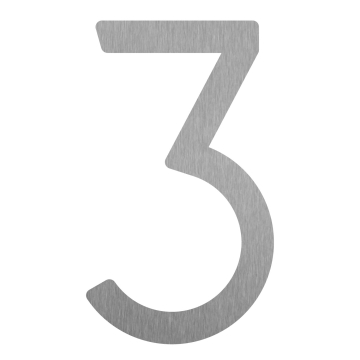 Samoprzylepny numer domu „3” - 152 mm w stali nierdzewnej