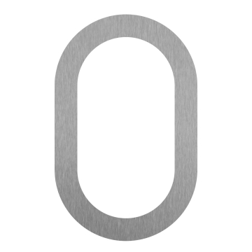 Nowoczesny numer domu „0” - 245 mm wykonany ze stali nierdzewnej