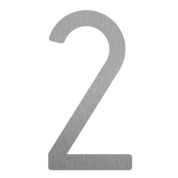 Nowoczesny numer domu „2” - 245 mm wykonany ze stali nierdzewnej
