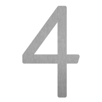 Nowoczesny numer domu „4” - 245 mm wykonany ze stali nierdzewnej