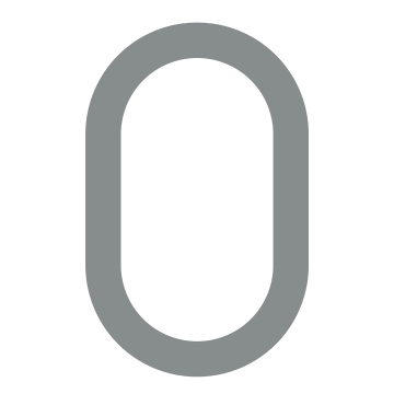 Nowoczesny numer domu „0” - 200 mm w szarym metalicznym