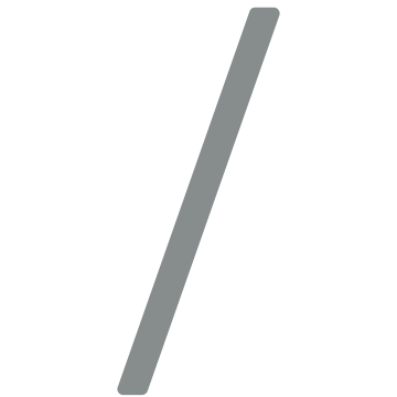 Znak slash nowoczesny '' ' - 245 mm w szarej metalicznym