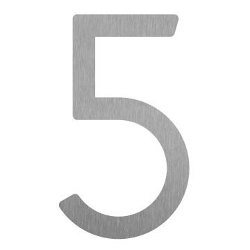 Nowoczesny numer domu „5” - 200 mm wykonany ze stali nierdzewnej