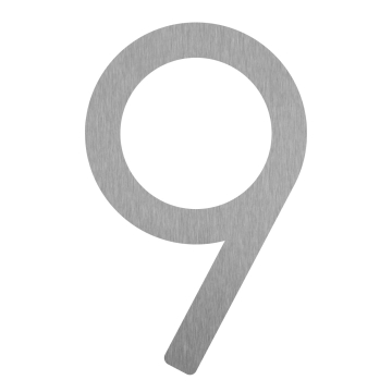 Nowoczesny numer domu „9” - 200 mm wykonany ze stali nierdzewnej