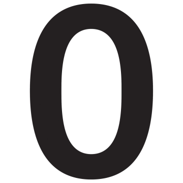 Numer na dom "0" czarny