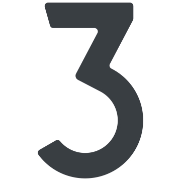 Samoprzylepny numer domu „3” - 40 mm w kolorze antracytowym