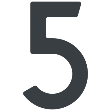 Samoprzylepny numer domu „5” - 40 mm w kolorze antracytowym