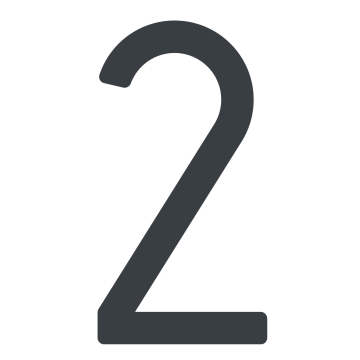 Samoprzylepny numer domu „2” - 245 mm w kolorze antracytowym