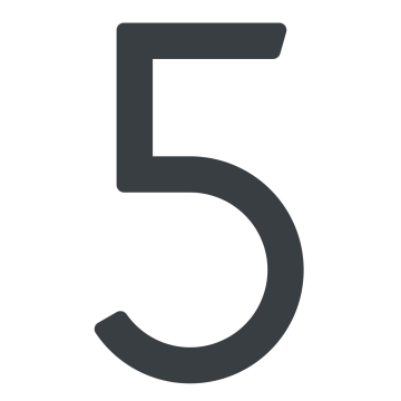 Samoprzylepny numer domu „5” - 245 mm w kolorze antracytowym