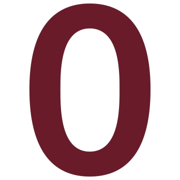 Numer na dom "0" czerwony