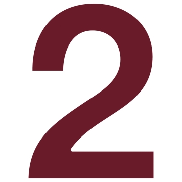 Numer na dom "2" czerwony