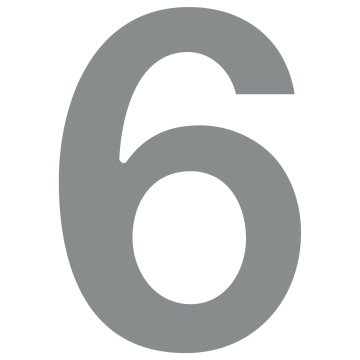 Numer na dom "6" szary metaliczny