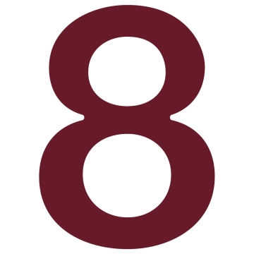 Numer na dom "8" czerwony