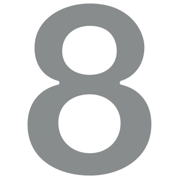 Numer na dom "8" szary metaliczny