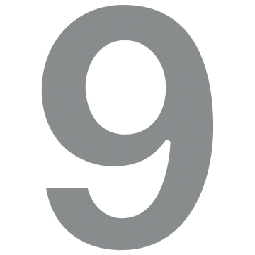 Numer na dom "9" szary metaliczny