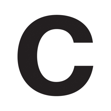 Litera na dom "c" czarna