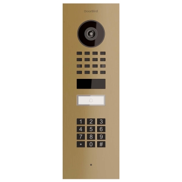 Podtynkowy domofon Smart-IN Doorbird D1101KV z modułem klawiatury o wyglądzie mosiądzu