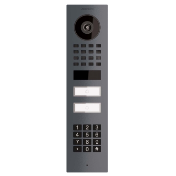 Domofon natynkowy Smart-ON dla Two Doorbird D1102KV z modułem klawiatury antracyt
