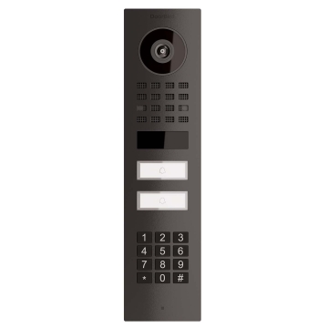 Domofon natynkowy Smart-ON dla Two Doorbird D1102KV z modułem klawiatury grafitowo-czarny