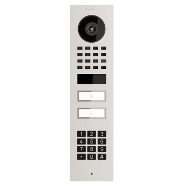 Domofon natynkowy Smart-ON dla Two Doorbird D1102KV z modułem klawiatury w kolorze białym