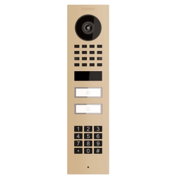 Domofon natynkowy Smart-ON dla Two Doorbird D1102KV z modułem klawiatury w kolorze beżowym