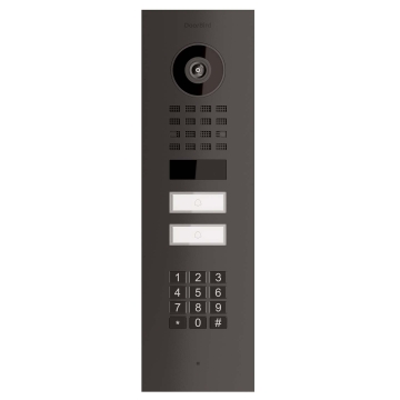 Domofon podtynkowy Smart-IN dla Two Doorbird D1102KV z modułem klawiatury grafitowo-czarny