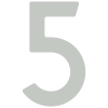 Samoprzylepny numer domu „5” - 40 mm na szary