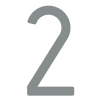 Samoprzylepny numer domu „2” - 245 mm na szary