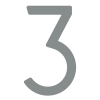 Samoprzylepny numer domu „3” - 245 mm na szary