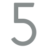 Samoprzylepny numer domu „5” - 245 mm na szary