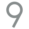 Nowoczesny numer domu „9” - 245 mm w szarym metalicznym
