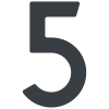 Samoprzylepny numer domu „5” - 40 mm w kolorze antracytowym