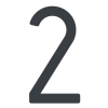Samoprzylepny numer domu „2” - 245 mm w kolorze antracytowym