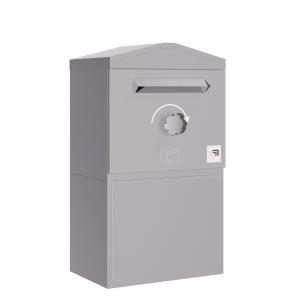 Skrzynka na paczki München z ostrym dachem w rozmiarze L | Wyjmowanie z tyłu - wolnostojąca