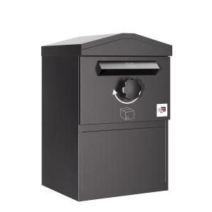 Skrzynka na paczki München z ostrym dachem w rozmiarze M | Wyjmowanie z tyłu - wolnostojąca