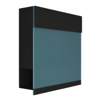 Skrzynka na listy Manhattan Special czarna z niebieskim szkłem akrylowym